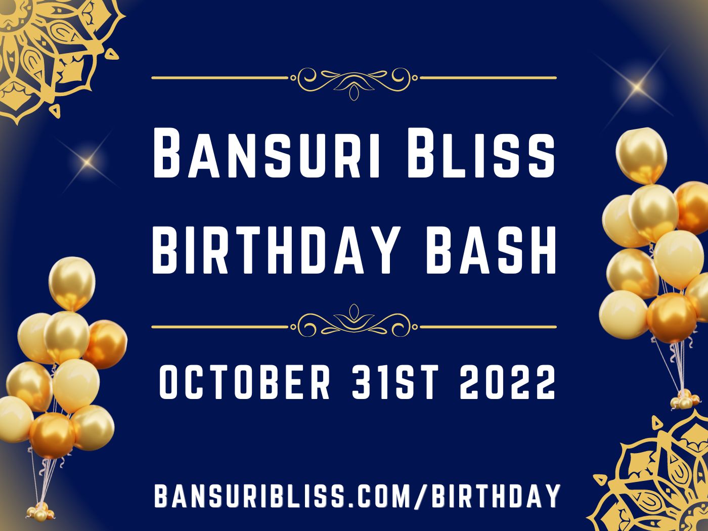 Bansuri Bliss Birthday Bash Invitation 2022 - Rectangle