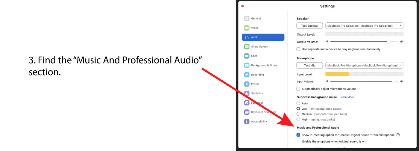 Zoom Audio Configurations - Desktop Laptop Instructions 2